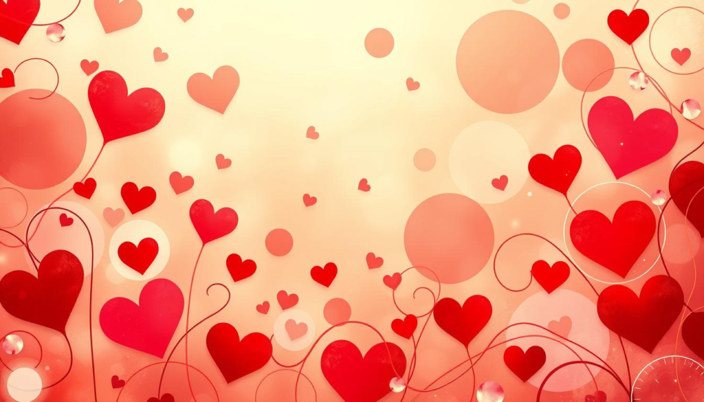 A harmonious arrangement of abstract love patterns fills the canvas, blending soft, swirling shapes in a vibrant palette of reds, pinks, and golds. In the foreground, delicate heart motifs intertwine with flowing lines symbolizing connection, while in the middle ground, a series of overlapping circles in various opacities create a sense of depth and emotional resonance. The background features a mistical celestial light that softly illuminates the scene, adding a golden aura that speaks to the warmth of love cycles. The composition is symmetrical, evoking balance and unity. Employ a soft focus to enhance the dreamlike quality, with gentle lighting that bathes the image in an ethereal glow, inviting the viewer to reflect on the impact of past relationships. A harmonious arrangement of abstract love patterns fills the canvas, blending soft, swirling shapes in a vibrant palette of reds, pinks, and golds. In the foreground, delicate heart motifs intertwine with flowing lines symbolizing connection, while in the middle ground, a series of overlapping circles in various opacities create a sense of depth and emotional resonance. The background features a mistical celestial light that softly illuminates the scene, adding a golden aura that speaks to the warmth of love cycles. The composition is symmetrical, evoking balance and unity. Employ a soft focus to enhance the dreamlike quality, with gentle lighting that bathes the image in an ethereal glow, inviting the viewer to reflect on the impact of past relationships.